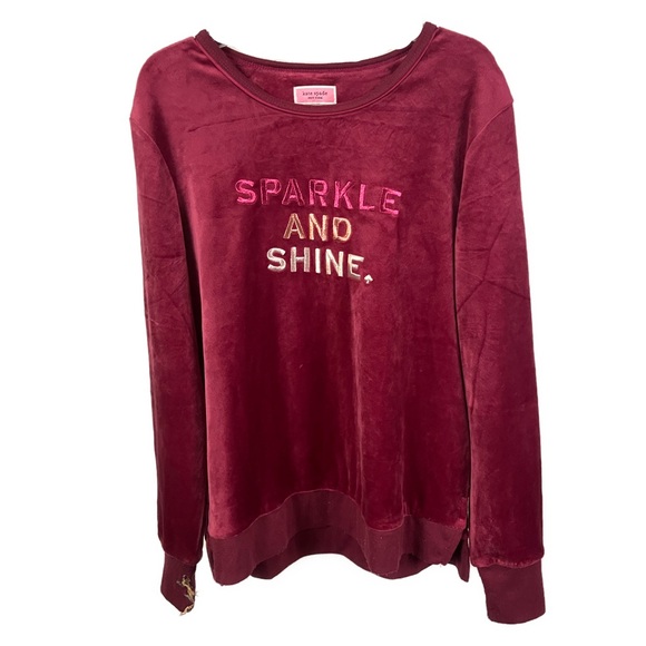Kate Spade Women's Sparkle and Shine Velour Pink Sleep Shirt-‎ Size Small - Picture 1 of 5